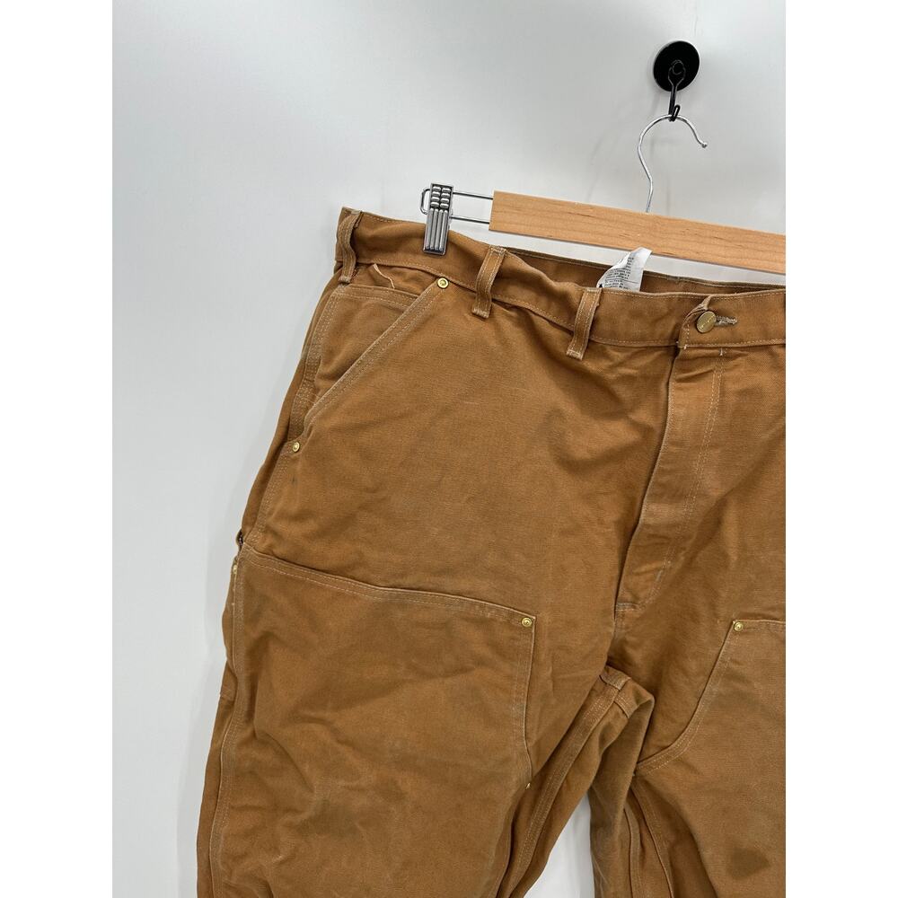 Carhartt Brown Utility Double Knee Loose Fit Firm Duck Pants Men's Size 46x32 - Picture 6 of 10